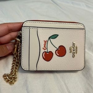 Coach cherry zip card case